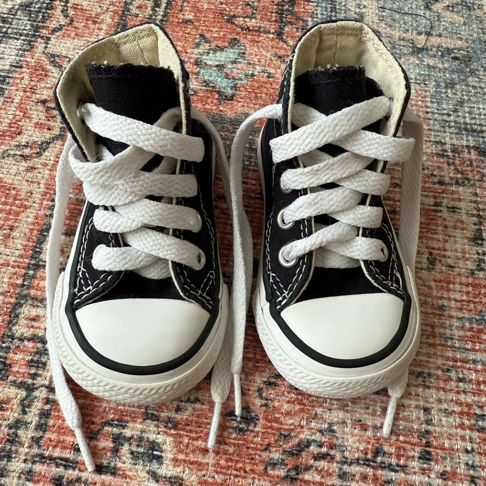 Infant Black High Top Converse US 3